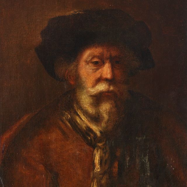 Rembrandt van Rijn — Портрет старика, во весь рост, в черной шляпе