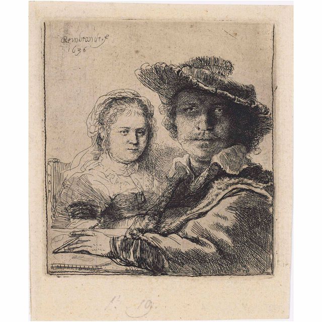 Rembrandt van Rijn — Автопортрет с Саскией (Б., Холл. 19; Задний план 144)