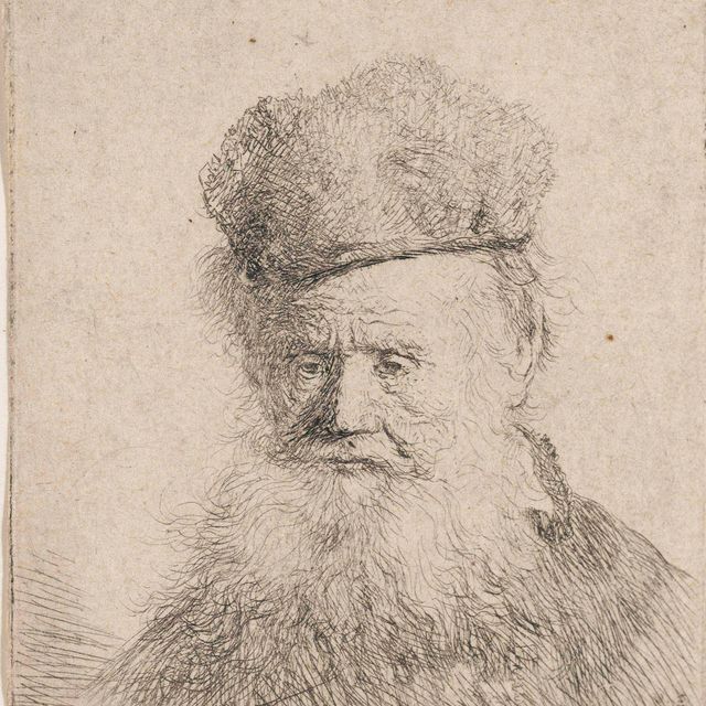 Rembrandt van Rijn — Бюст старика в меховой шапке (B., Зал 312; H. 49)