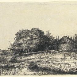 Rembrandt van Rijn — Пейзаж с сеновалом и стадом овец (В., Зал. 224; Н. 241)