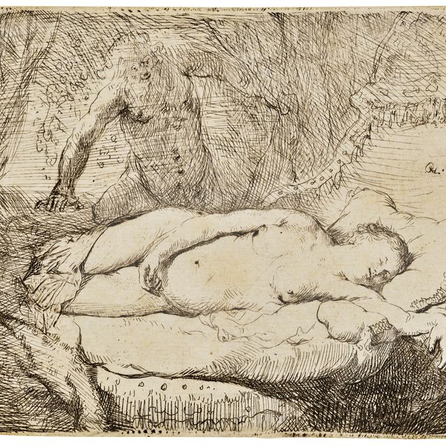Rembrandt van Rijn — Юпитер и Антиопа: тарелка меньшего размера