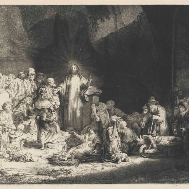 Rembrandt van Rijn — Христос, исцеляющий больных: "Гравюра за сто гульденов" (Б., Зал. 74; Н. 124)