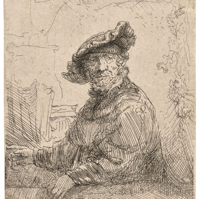 Rembrandt van Rijn — Мужчина в беседке
