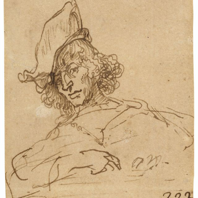 Rembrandt van Rijn — Бюст молодого человека в шляпе