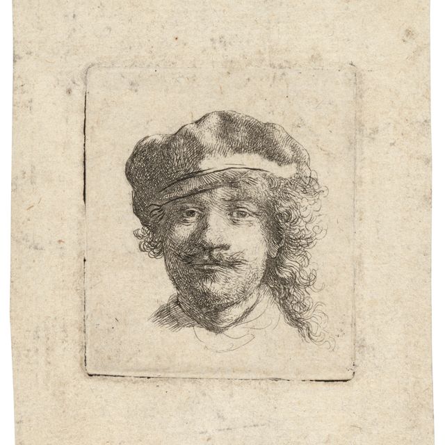 Rembrandt van Rijn — Автопортрет в мягкой шапочке: анфас, только голова