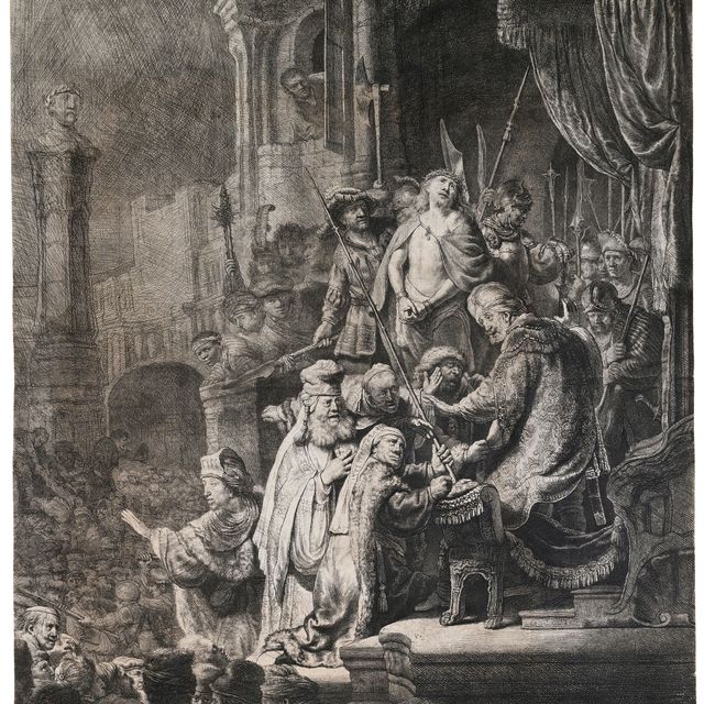 Rembrandt van Rijn — Христос перед Пилатом: Большая тарелка
