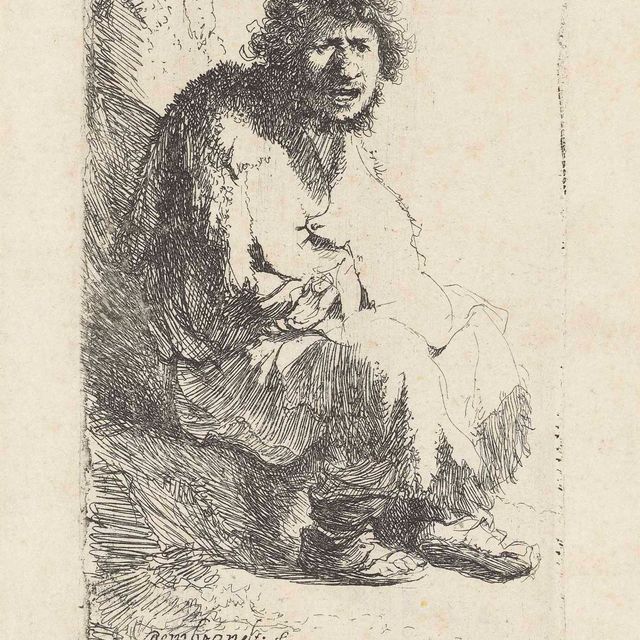 Rembrandt van Rijn — Нищий, сидящий на берегу