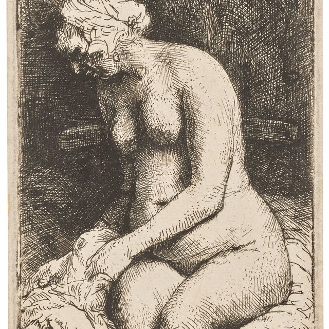 Rembrandt van Rijn — Женщина моет ноги в ручье
