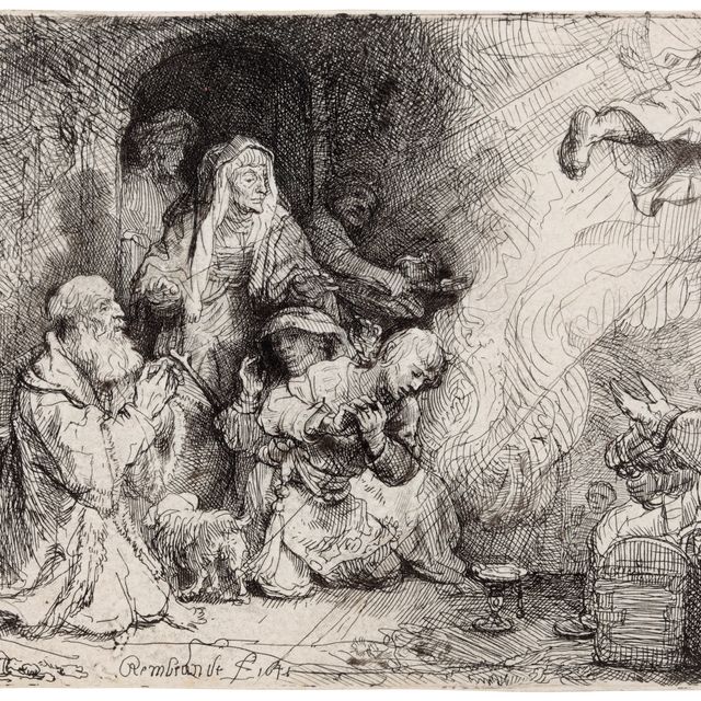 Rembrandt van Rijn — Ангел, покидающий семью Товии