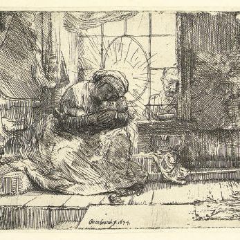 Rembrandt van Rijn — Богородица с младенцем, Котом и змеей (Б., Зал. 63; Н. 275)