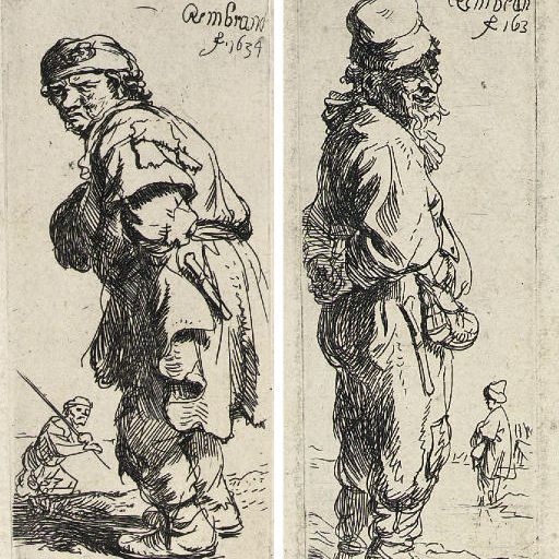 Rembrandt van Rijn — Крестьянин кричит: "Это виннич хаут" (Б., стр. 177; Н. 114); Крестьянин отвечает: "дац ниет" (Б., стр. 178; Н. 115).