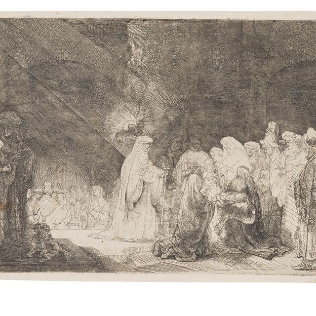 Rembrandt van Rijn — Сретение Господне в храме: Продолговатая печать