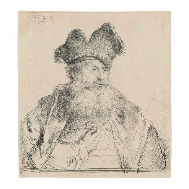 Rembrandt van Rijn — Старик в раздвоенной меховой шапке