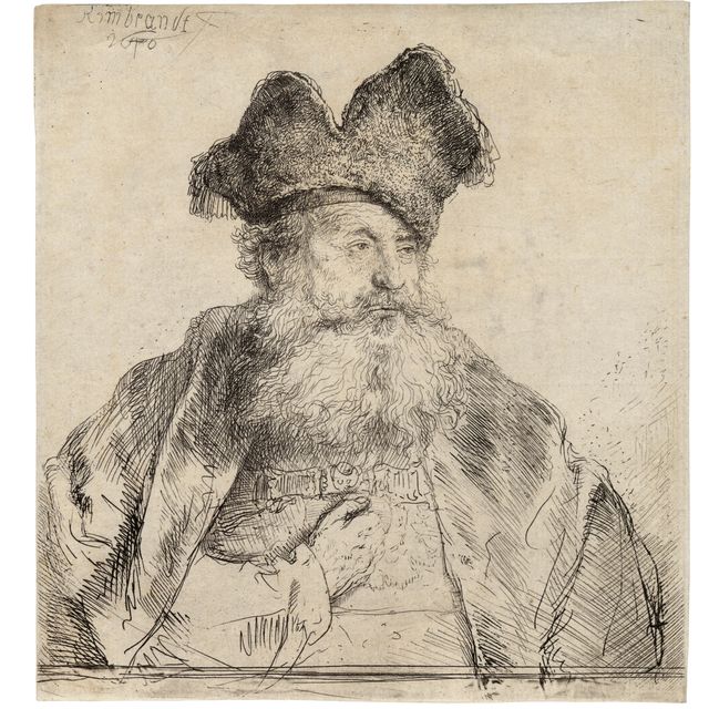 Rembrandt van Rijn — Старик в раздвоенной меховой шапке