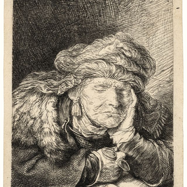 Rembrandt van Rijn — Старая женщина спит