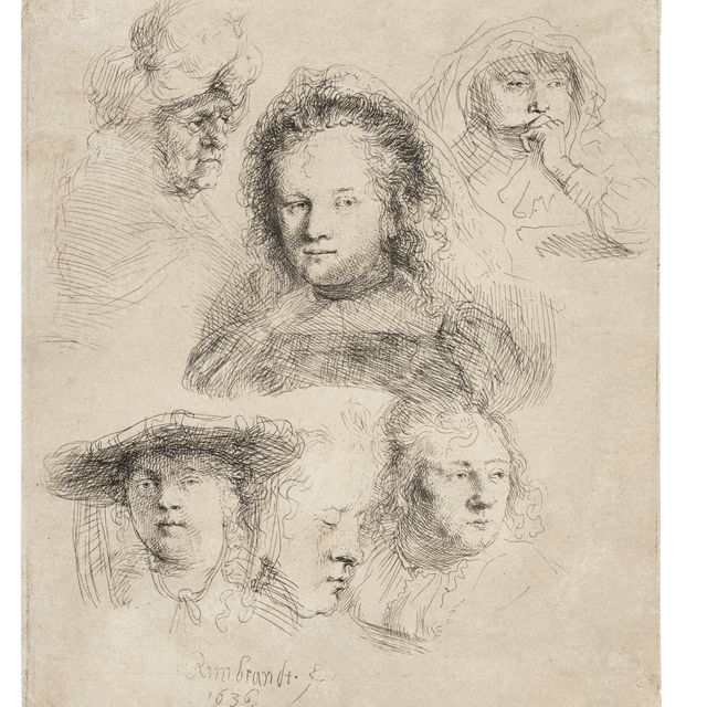Rembrandt van Rijn — Исследования головы Саскии и других