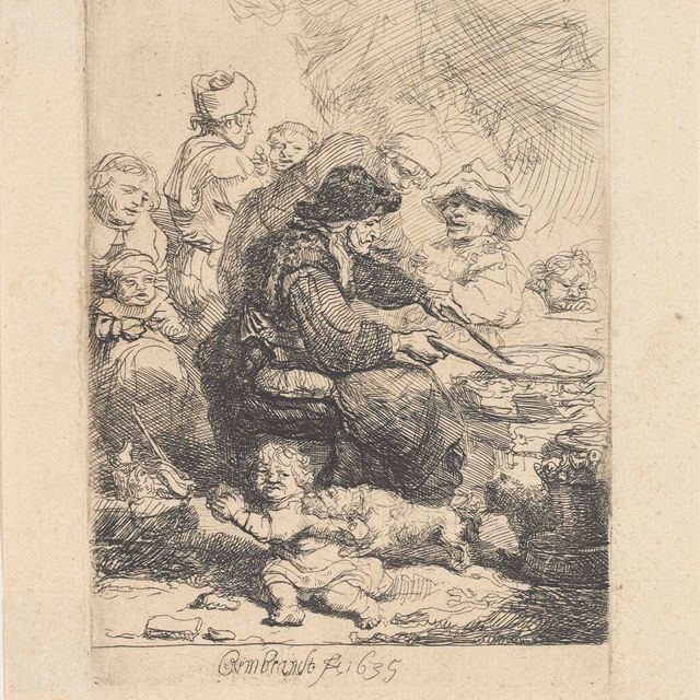 Rembrandt van Rijn — Блинница (Б., Зал. 124; Н. 141)