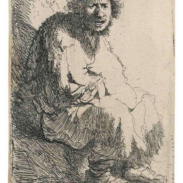 Rembrandt van Rijn — Сидящий нищий на берегу (Б., Зал. 174; ч. 11)