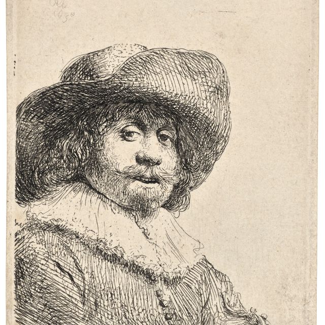 Rembrandt van Rijn — Мужчина в широкополой шляпе