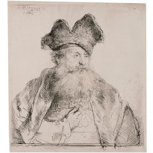 Rembrandt van Rijn — Старик в раздвоенной меховой шапке