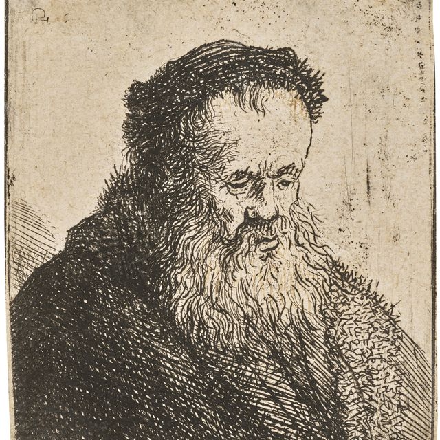 Rembrandt van Rijn — Бородатый старик с высоким лбом