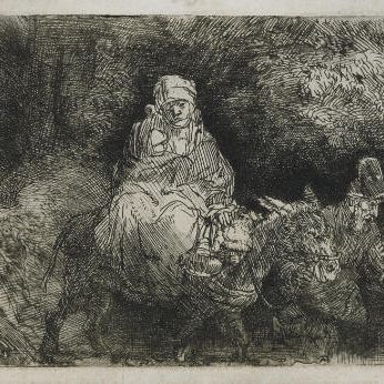 Rembrandt van Rijn — Бегство в Египет: Переправа через ручей (В., Зал. 55; Н. 276)