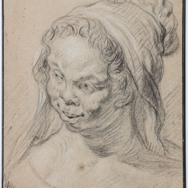 Rembrandt van Rijn — Голова улыбающейся чернокожей женщины в вуали