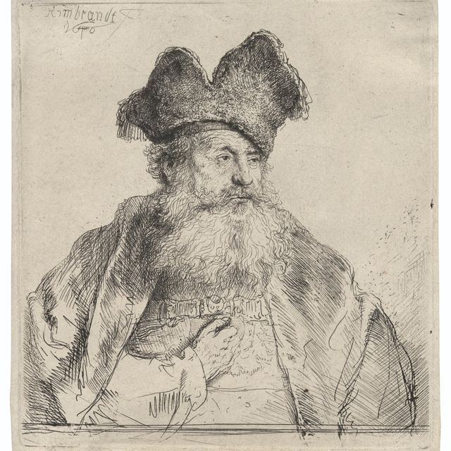 Rembrandt van Rijn — Старик в раздвоенной меховой шапке