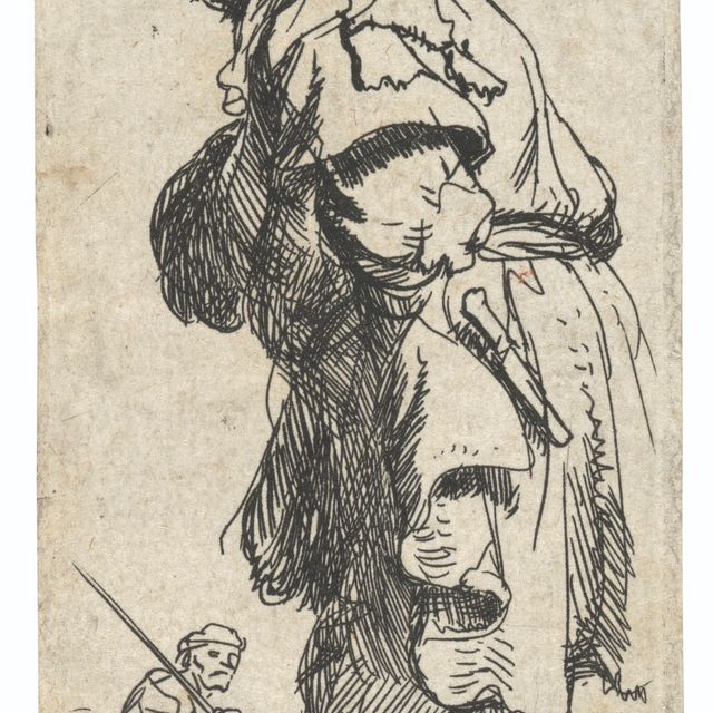 Rembrandt van Rijn — Крестьянин кричит: ‘Это виннич коут" ("Здесь очень холодно").