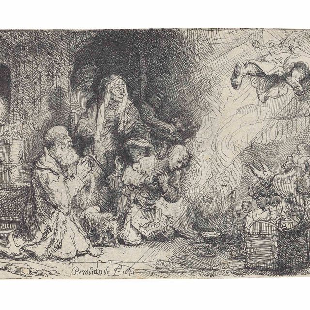 Rembrandt van Rijn — Ангел, покидающий семью Товии