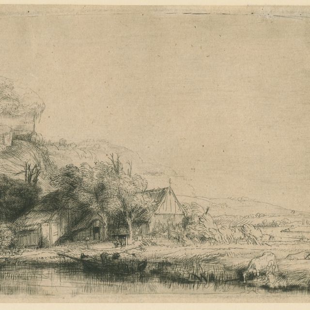 Rembrandt van Rijn — Пейзаж с коровой (В., Зал. 237; Н. 240)