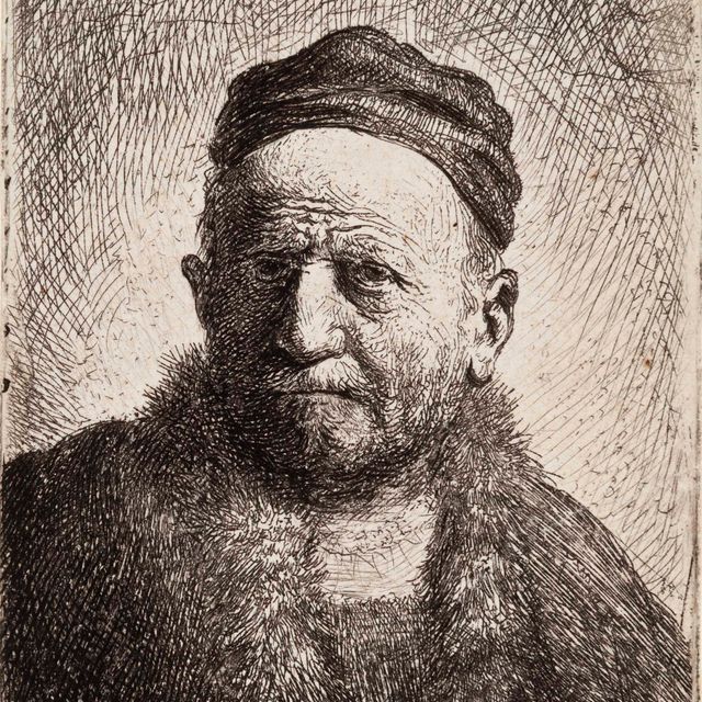 Rembrandt van Rijn — Мужчина в плотной кепке: бюст (отца художника?)