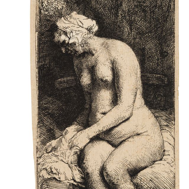 Rembrandt van Rijn — Женщина моет ноги в ручье