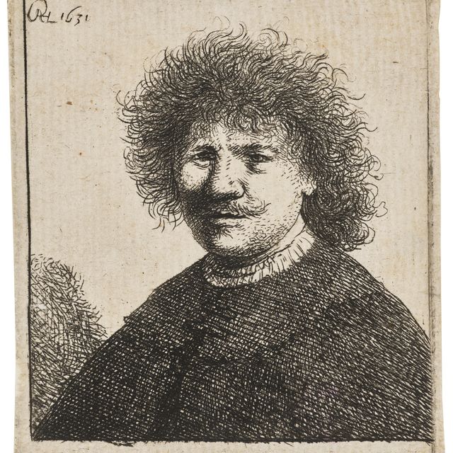 Rembrandt van Rijn — Автопортрет в плаще с ниспадающим воротником: Бюст