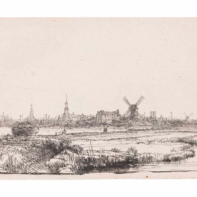 Rembrandt van Rijn — Вид на Амстердам с северо-запада (В., Зал. 210; H. 176)
