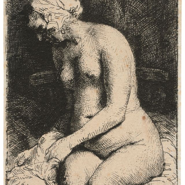 Rembrandt van Rijn — Женщина моет ноги в ручье