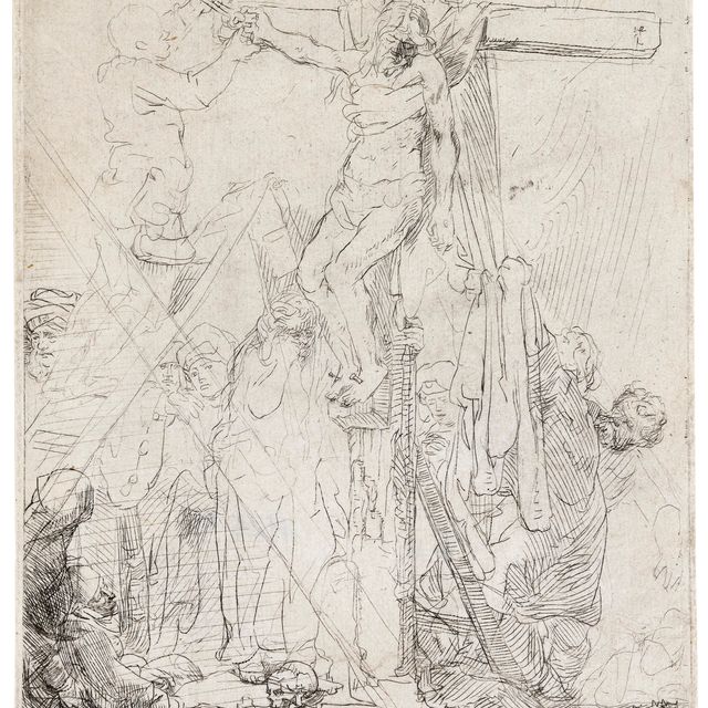 Rembrandt van Rijn — Снятие с креста: набросок