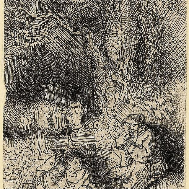 Rembrandt van Rijn — Спящий пастух (Б., Зал. 189; Н. 207)