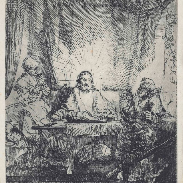 Rembrandt van Rijn — Христос в Эммаусе: Большая тарелка