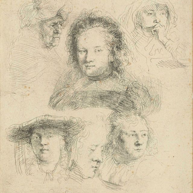 Rembrandt van Rijn — Исследования головы Саскии и других