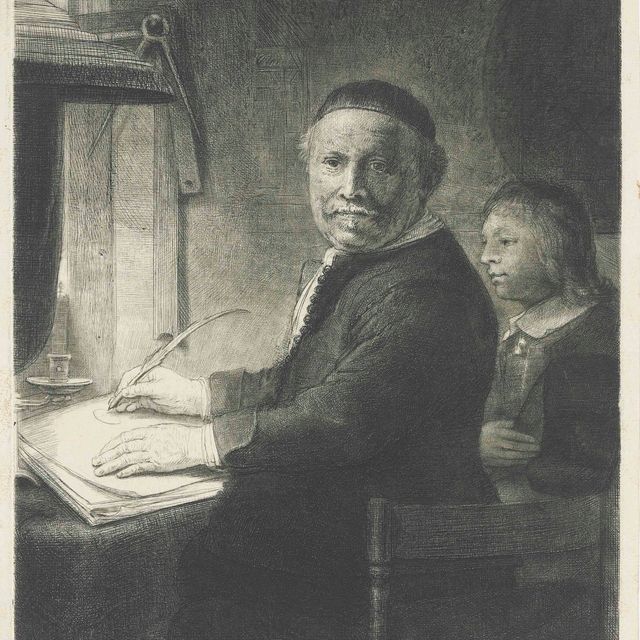 Rembrandt van Rijn — Ливен Виллемс. ван Коппенол, мастер письма: Тарелка меньшего размера.