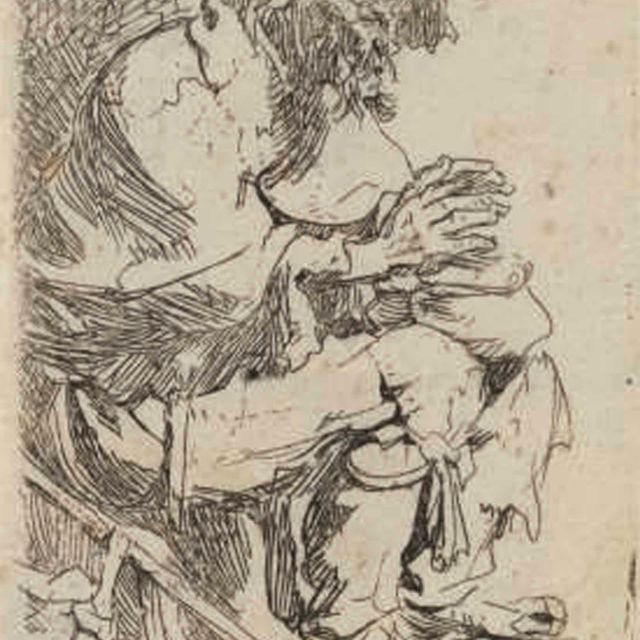 Rembrandt van Rijn — Нищий сидел и грел руки над жаровней