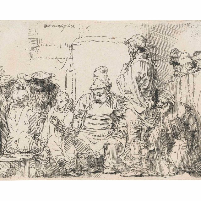 Rembrandt van Rijn — Христос сидит и спорит с врачами