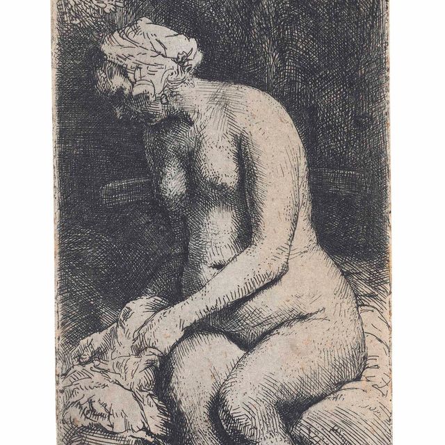 Rembrandt van Rijn — Женщина моет ноги в ручье