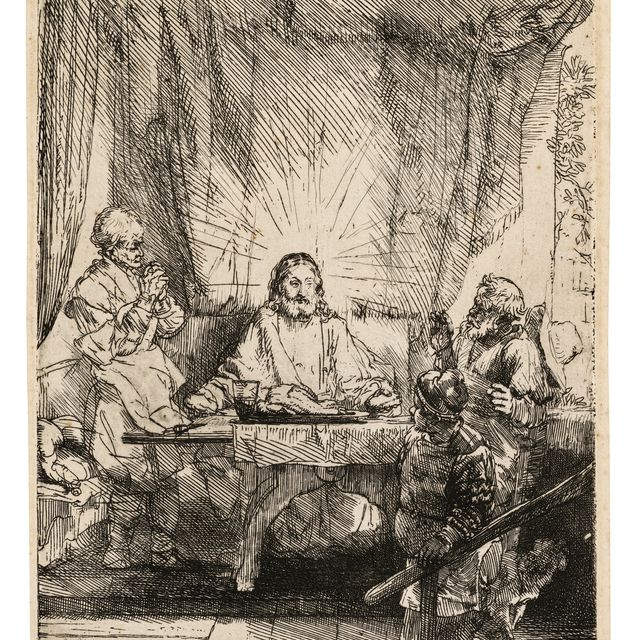 Rembrandt van Rijn — Христос в Эммаусе: Большая тарелка