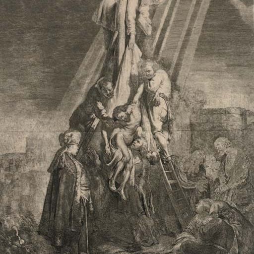 Rembrandt van Rijn — Снятие с креста: Вторая табличка (В., Зал. 81; Н. 103)