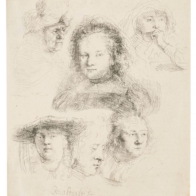 Rembrandt van Rijn — Исследования головы Саскии и других
