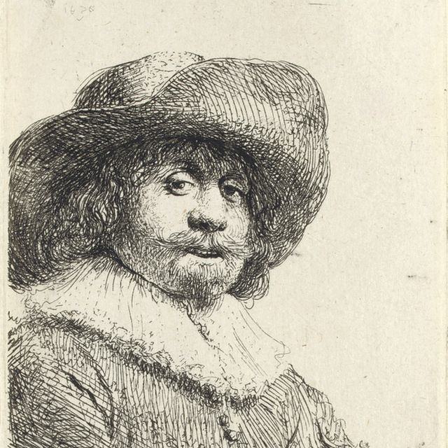 Rembrandt van Rijn — Мужчина в широкополой шляпе (Б., Зал 311; Н. 158)