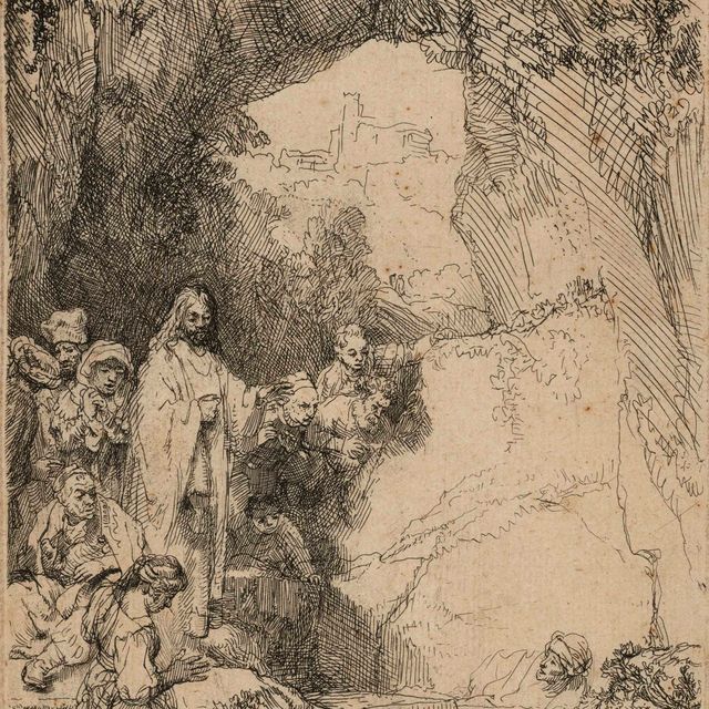 Rembrandt van Rijn — Воскрешение Лазаря: маленькая тарелка