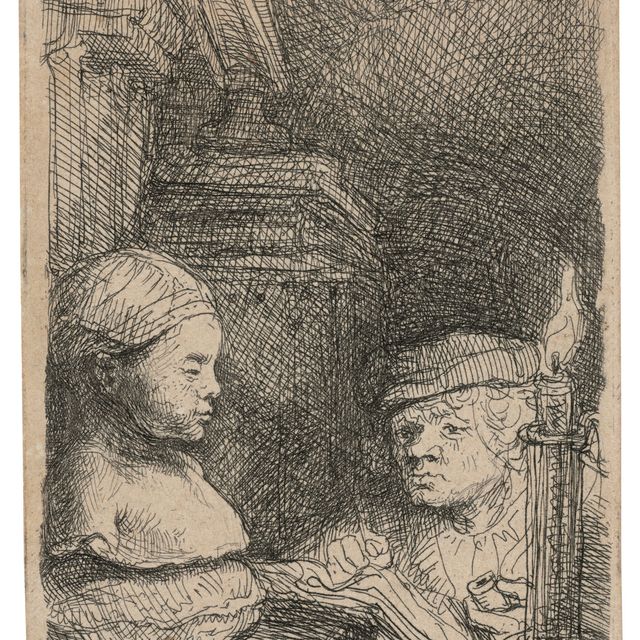 Rembrandt van Rijn — Человек, рисующий по гипсу